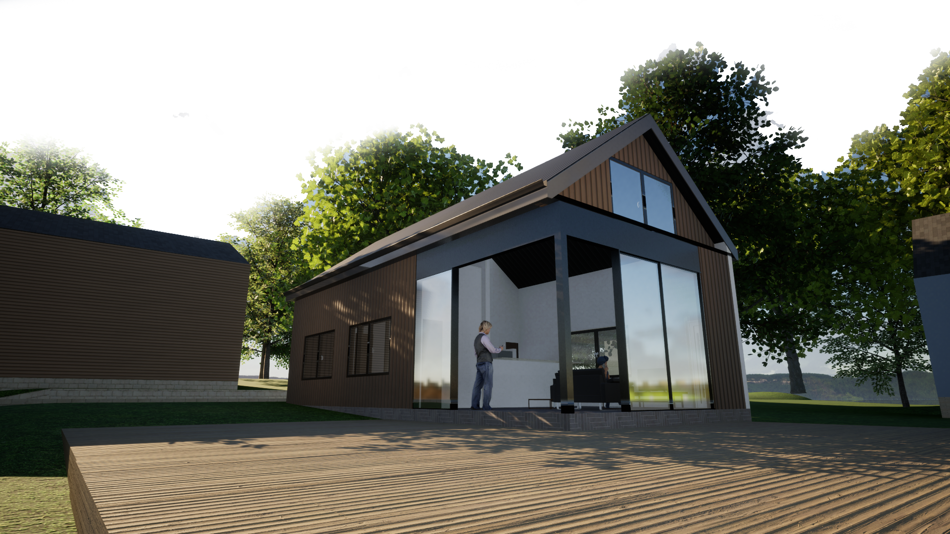 Living opens onto the timber deck