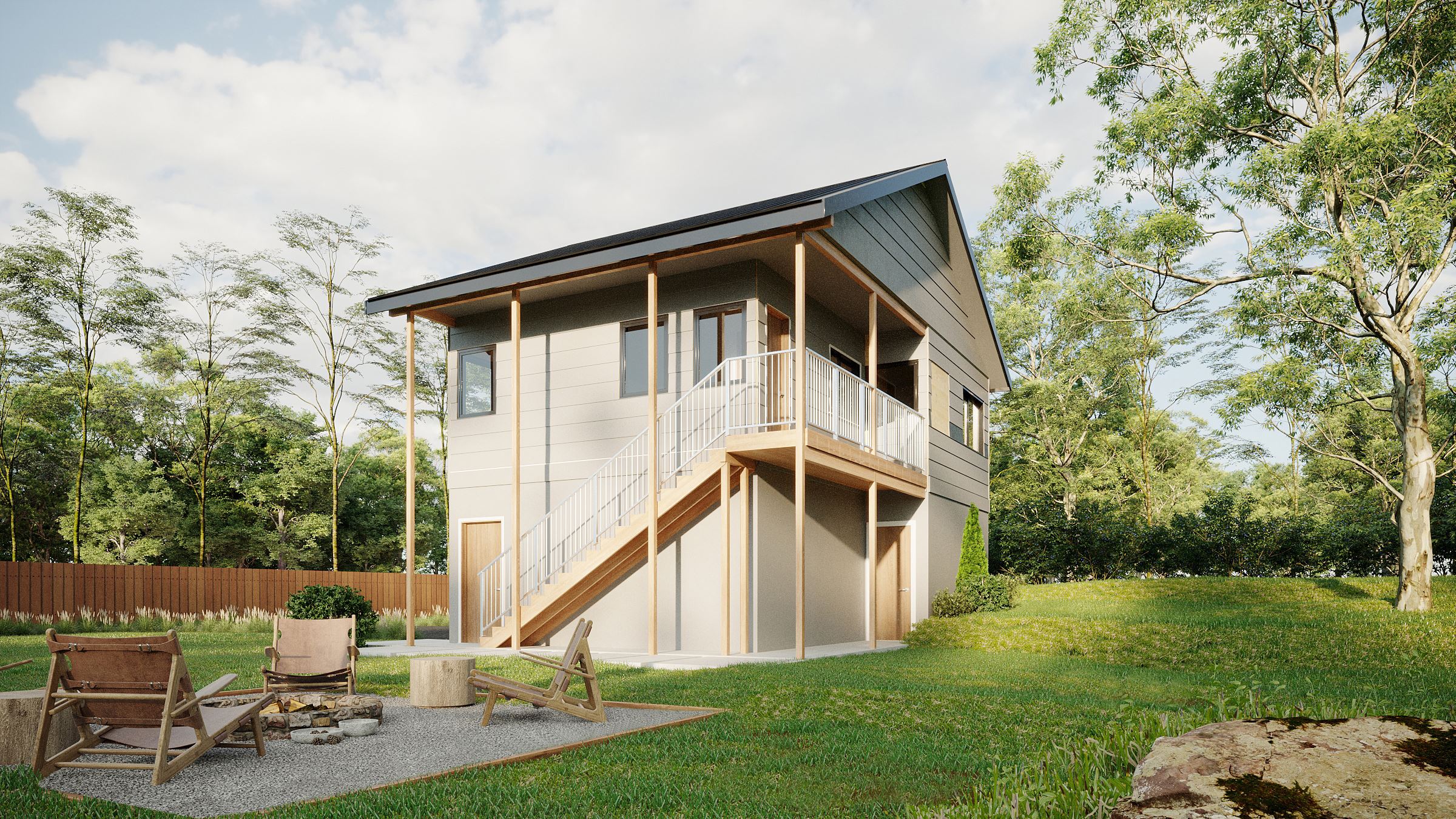 Reference — two-story stacked volume