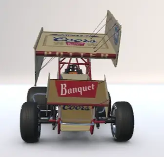 Coors Banquet sprint car rear view