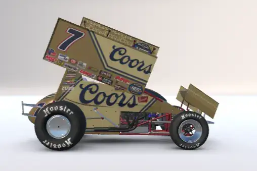 Coors Banquet sprint car three-quarter view