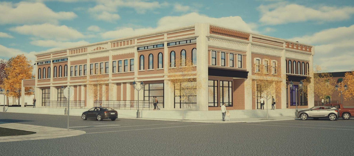 Rural Revival mixed-use block render