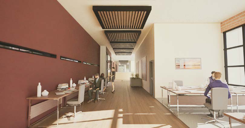 Cowork space — a daylit floor for remote workers