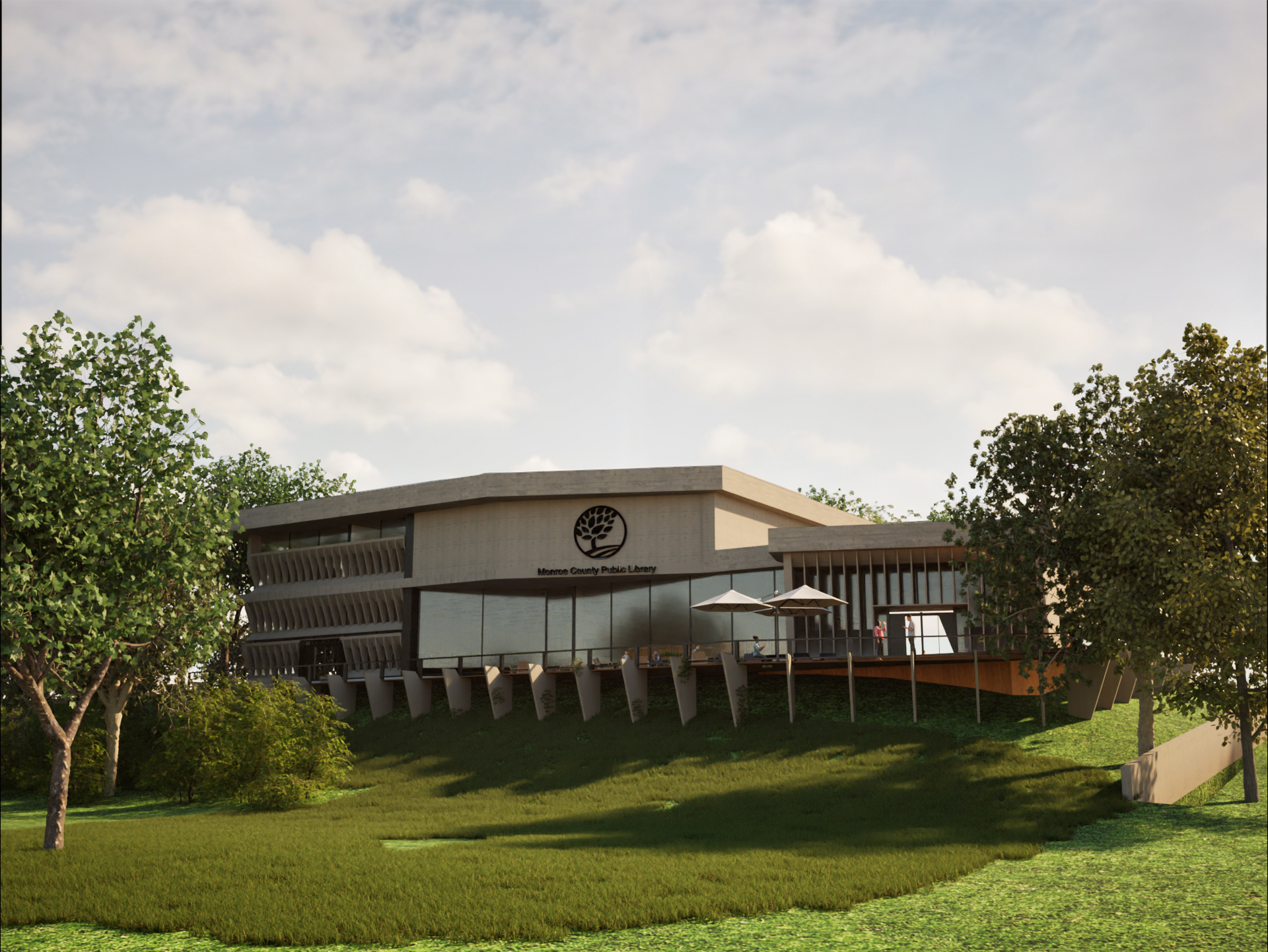 Bloomington Library exterior render